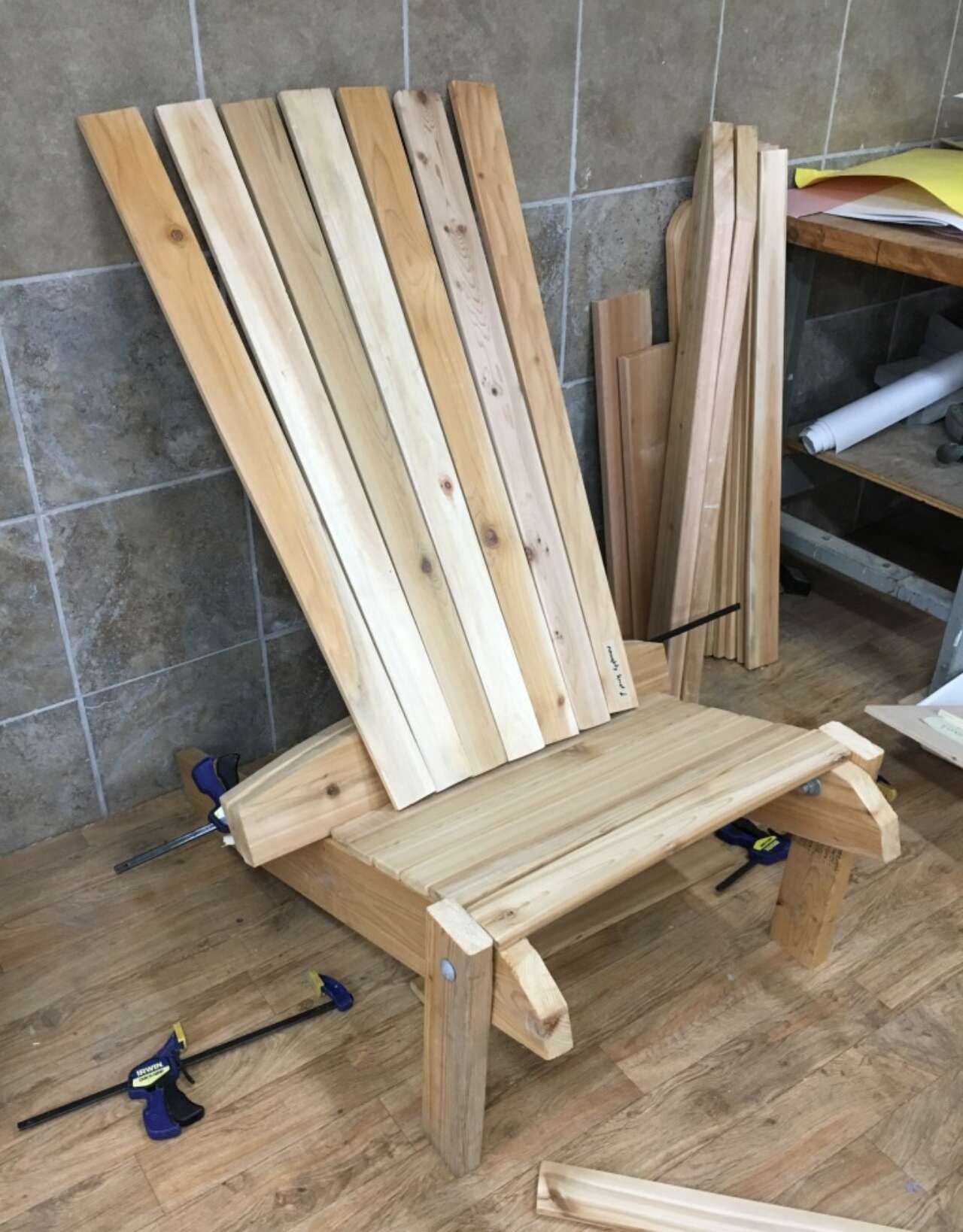 Muskoka chair before staining